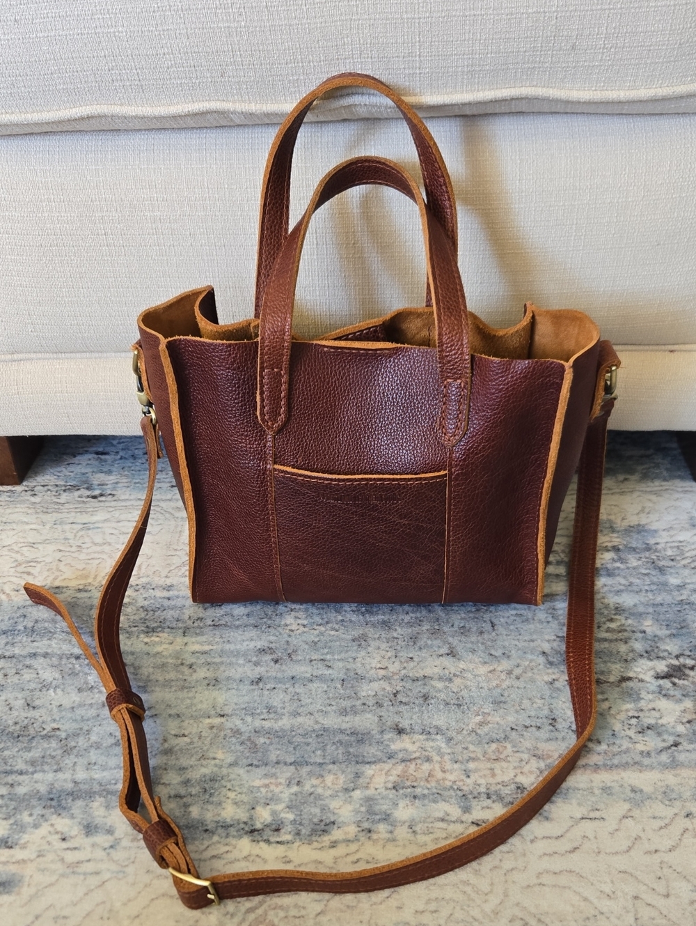 Portland Leather Brown Leather Crossbody Tote